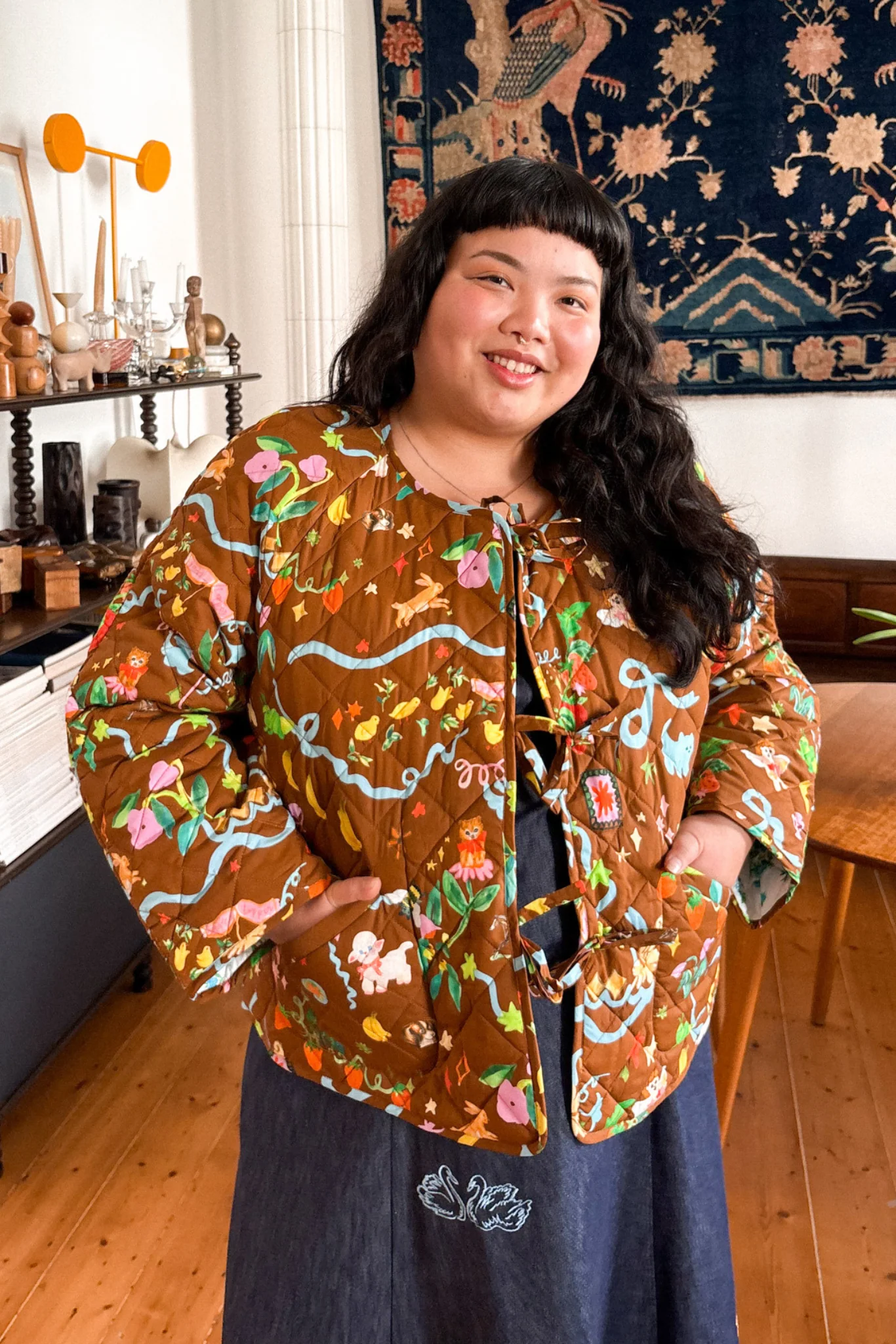 REVERSIBLE QUILTED JACKET - STORY BOOK/CHINTZ - Hercitys