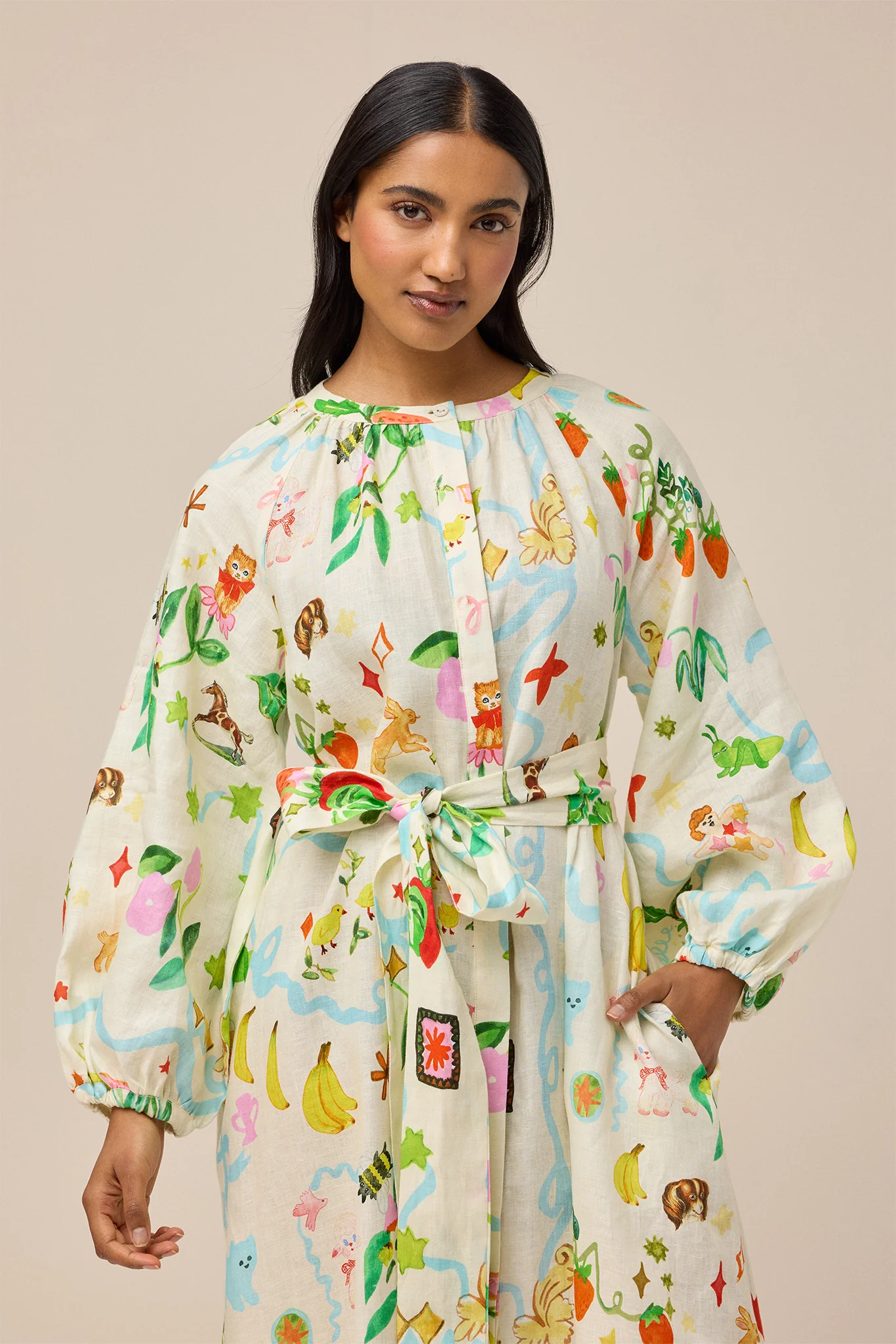 KEEPSAKE DRESS - STORY BOOK CREAM - Hercitys