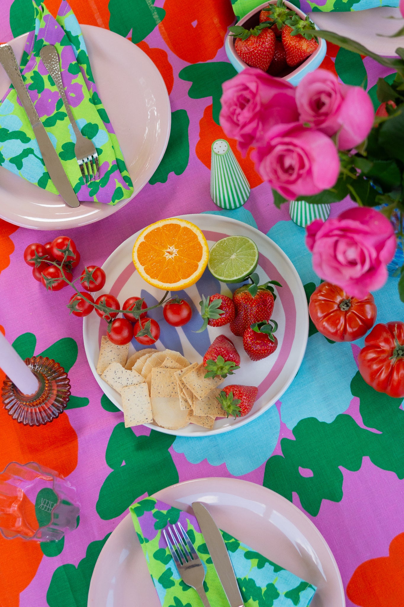 LINEN TABLECLOTH  - ROSEBUD - Hercitys