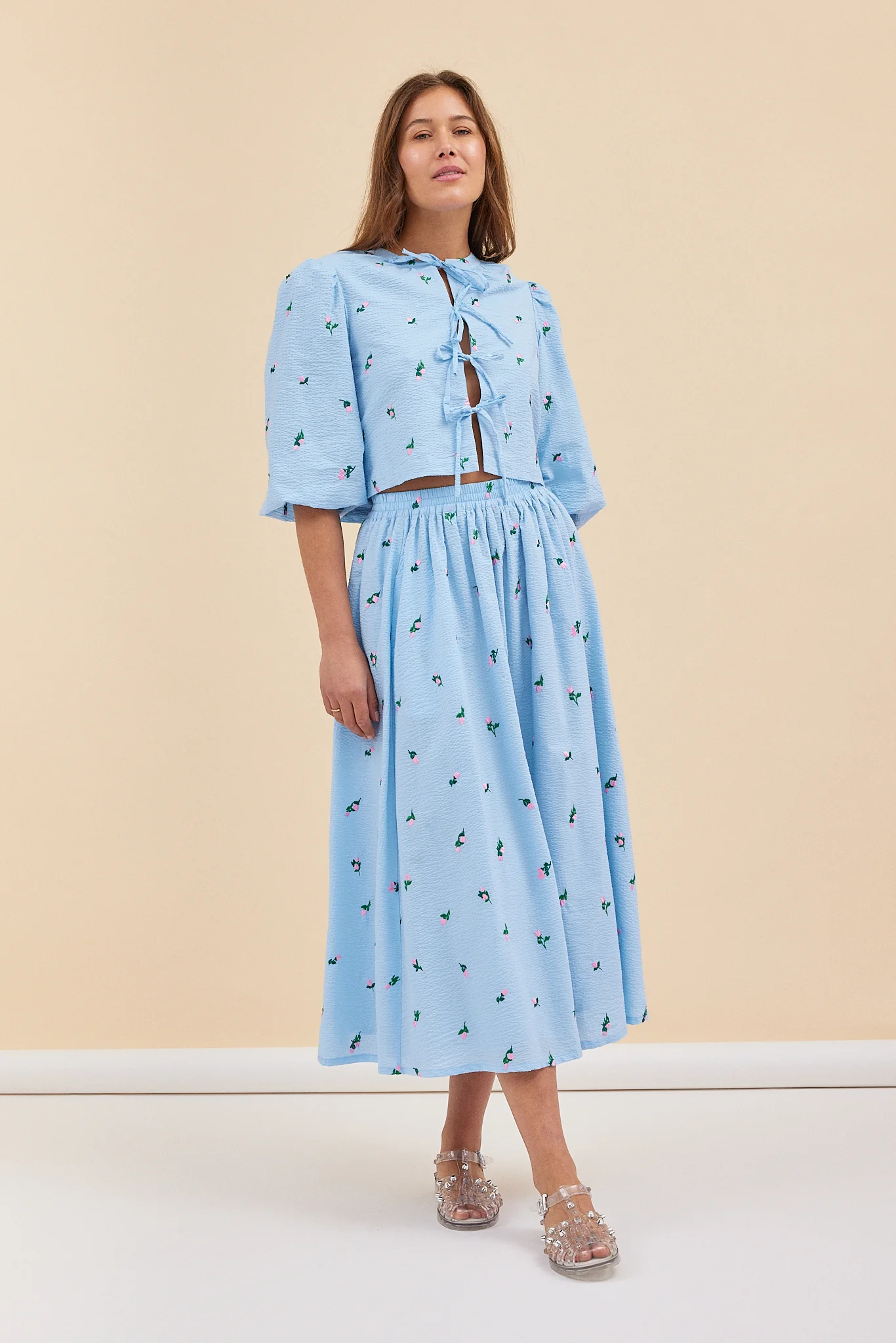 GIA SKIRT - BLUE ROSES - Hercitys