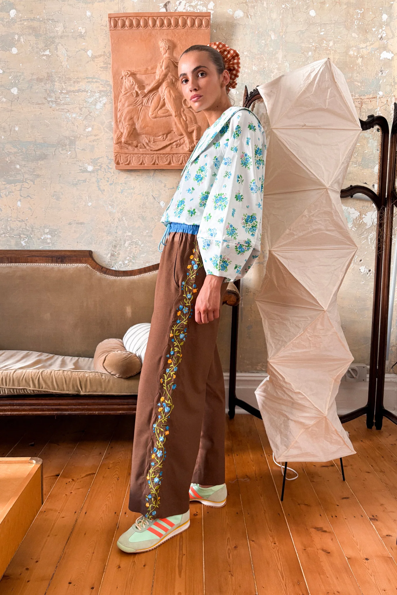 COLUMN PANT - TABLECLOTH FLORAL - Hercitys