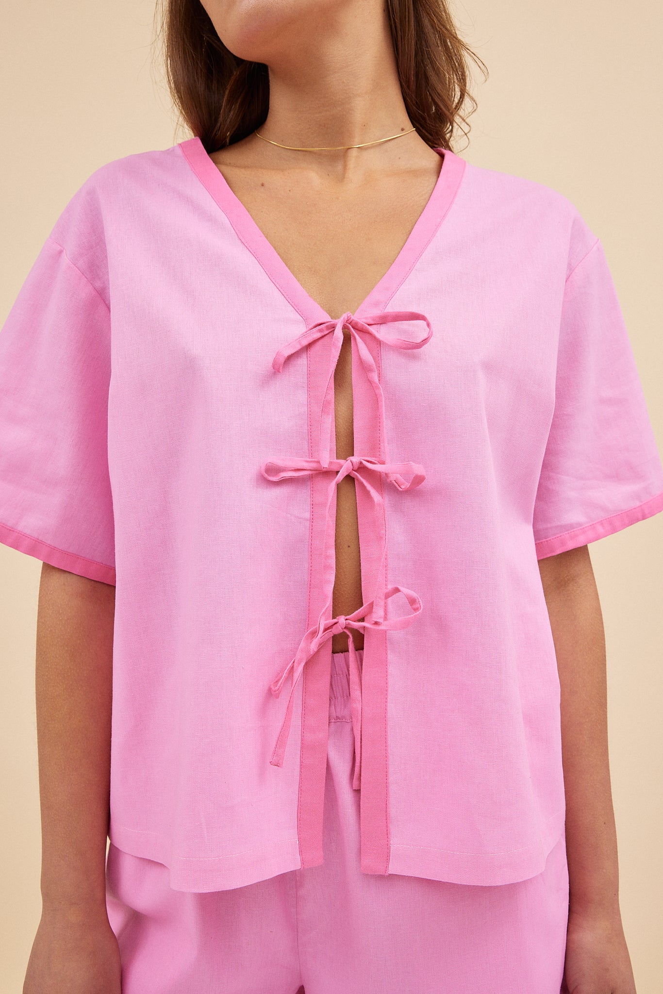 DAISY TIE TOP - PEONY - Hercitys