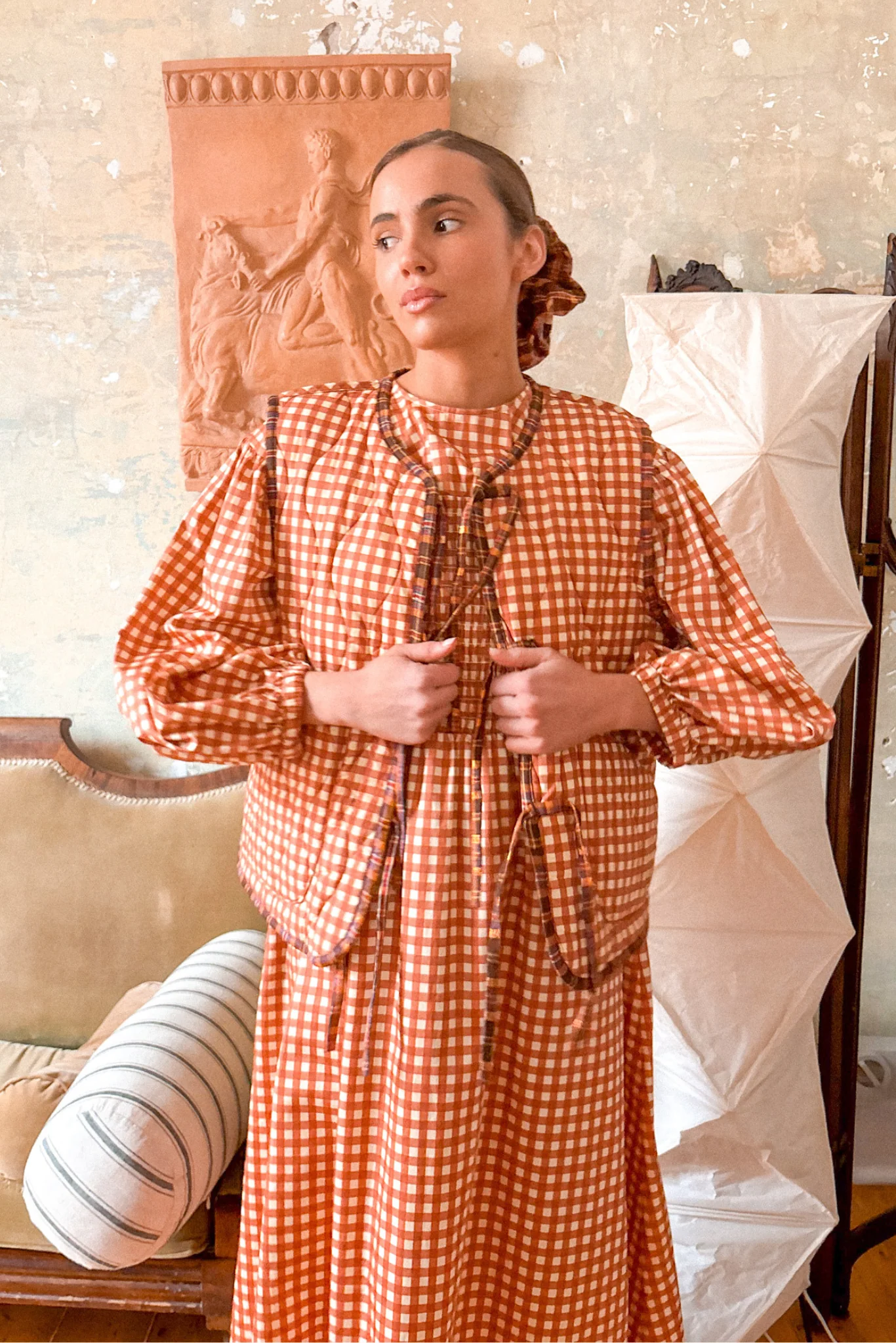 REVERSIBLE QUILTED VEST - HAYBELL GINGHAM / PICKET FENCE PLAID - Hercitys