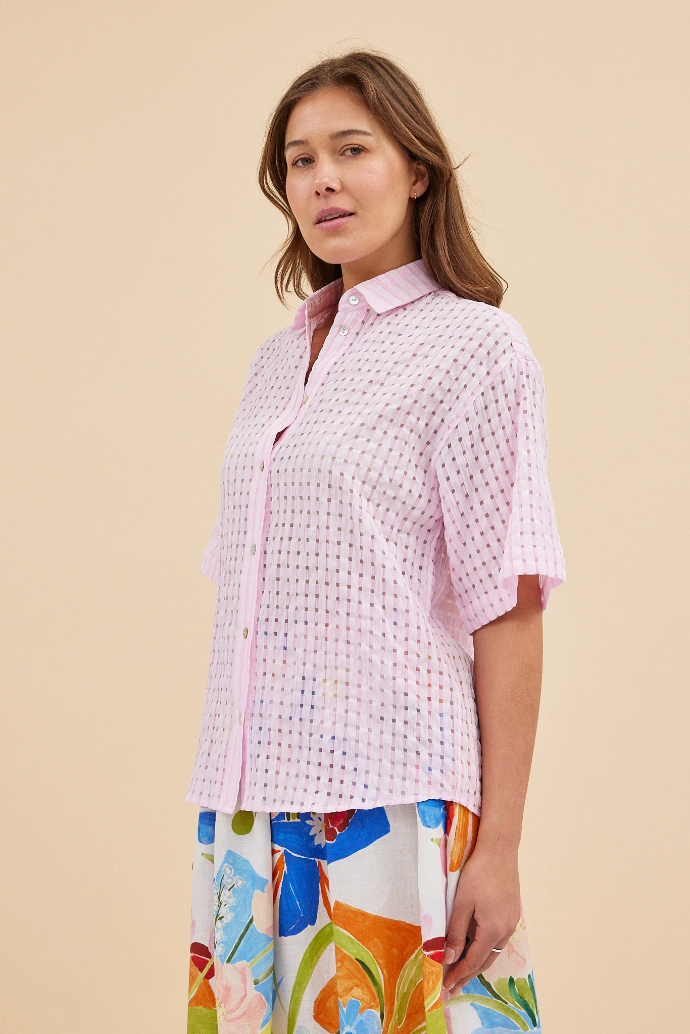 HOLIDAY SHIRT - PEONY CHECK - Hercitys